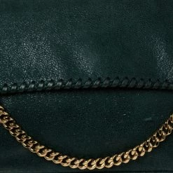 Stella McCartney Metallic Green Faux Suede Falabella Shoulder Bag For Women 17 Stella McCartney Metallic Green Faux Suede Falabella Shoulder Bag For Women -Stella McCartney Sales luxury women stella mccartney used handbags p614159 012
