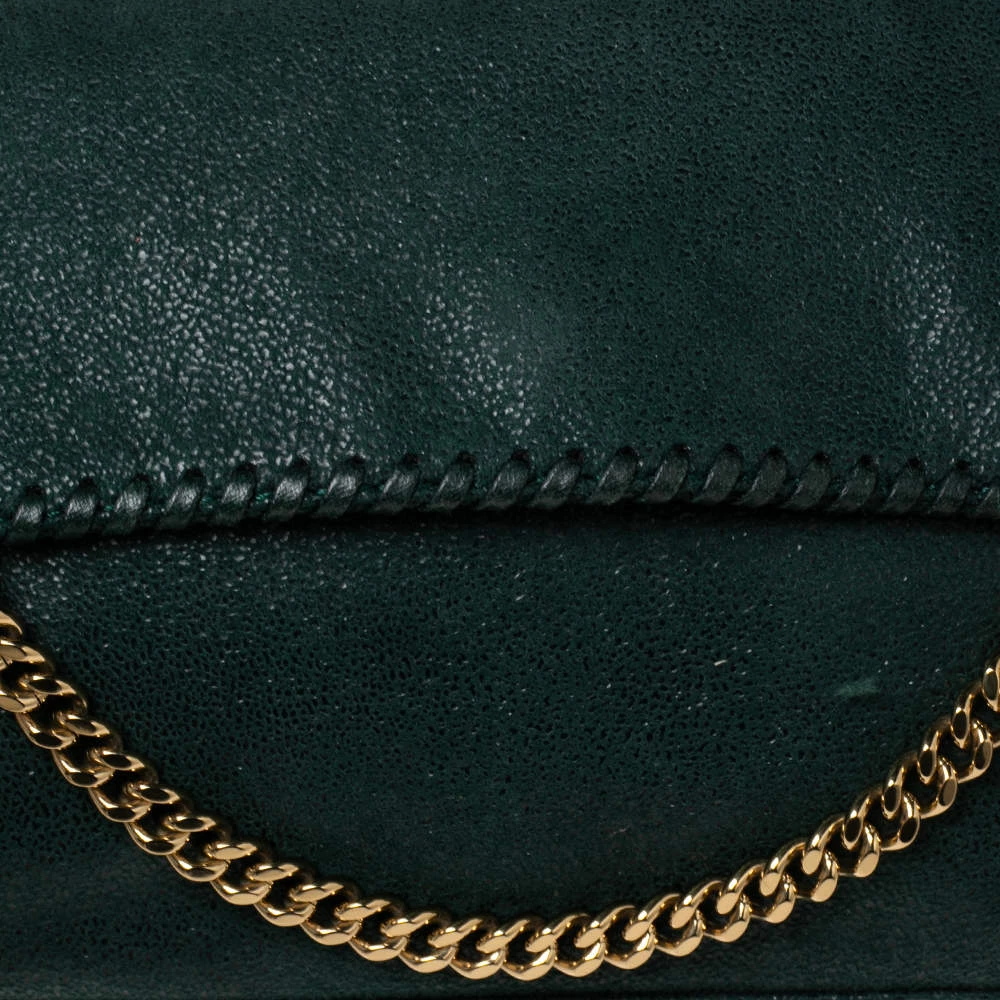 Stella McCartney Metallic Green Faux Suede Falabella Shoulder Bag For Women 7 Stella McCartney Metallic Green Faux Suede Falabella Shoulder Bag For Women - Image 5