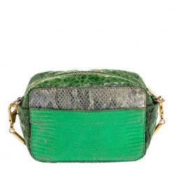 Stella McCartney Green Faux Python Effect Suede And Glitter Crossbody Bag For Women 17 Stella McCartney Green Faux Python Effect Suede And Glitter Crossbody Bag For Women -Stella McCartney Sales luxury women stella mccartney used handbags p615009 005