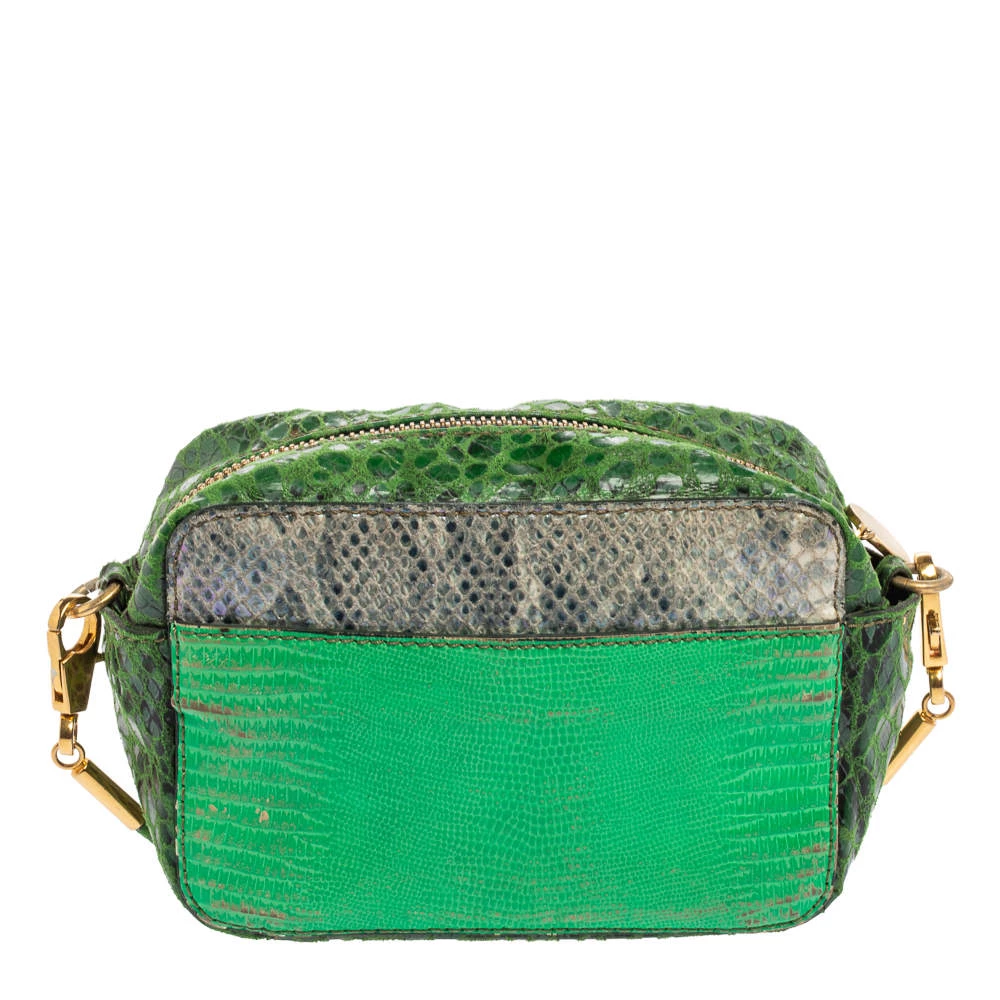 Stella McCartney Green Faux Python Effect Suede And Glitter Crossbody Bag For Women 6 Stella McCartney Green Faux Python Effect Suede And Glitter Crossbody Bag For Women - Image 4