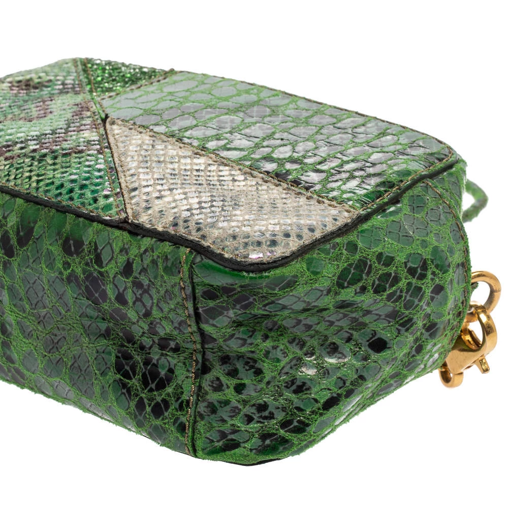 Stella McCartney Green Faux Python Effect Suede And Glitter Crossbody Bag For Women 13 Stella McCartney Green Faux Python Effect Suede And Glitter Crossbody Bag For Women - Image 11