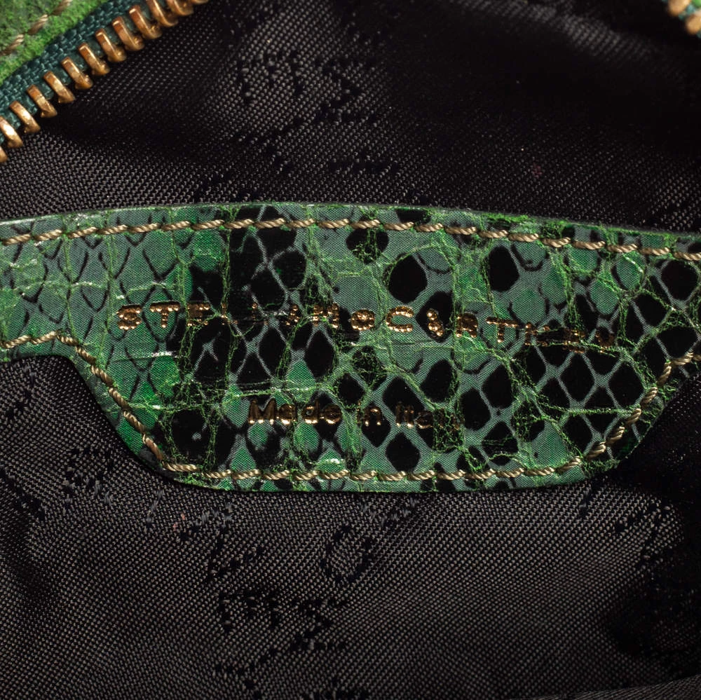Stella McCartney Green Faux Python Effect Suede And Glitter Crossbody Bag For Women 11 Stella McCartney Green Faux Python Effect Suede And Glitter Crossbody Bag For Women - Image 9