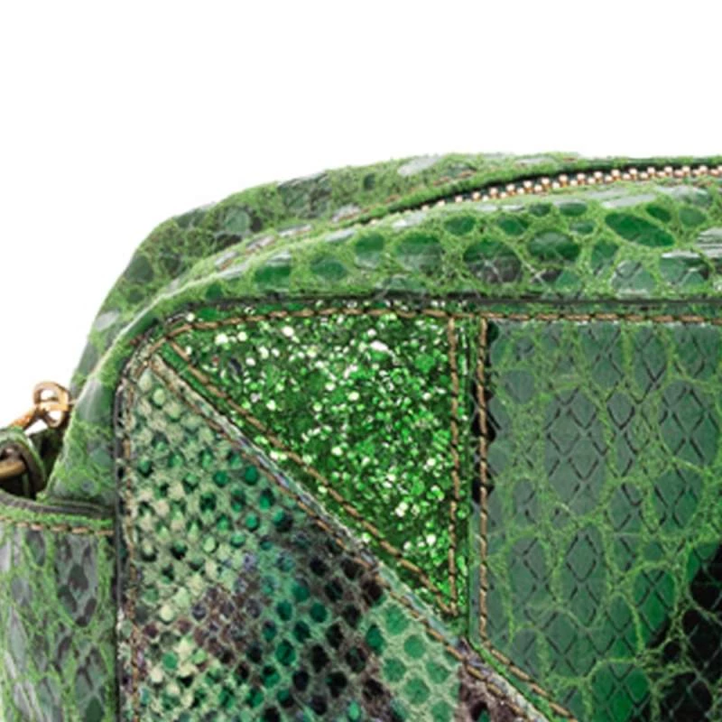 Stella McCartney Green Faux Python Effect Suede And Glitter Crossbody Bag For Women 7 Stella McCartney Green Faux Python Effect Suede And Glitter Crossbody Bag For Women - Image 5