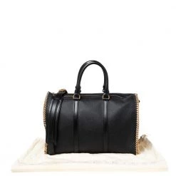Stella McCartney Black Faux Leather Falabella Duffel Bag For Women -Stella McCartney Sales luxury women stella mccartney used handbags p615310 006