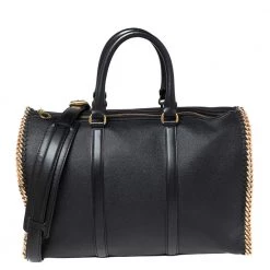 Stella McCartney Black Faux Leather Falabella Duffel Bag For Women