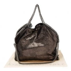 Stella McCartney Black/Silver Faux Suede Small Falabella Tote For Women -Stella McCartney Sales luxury women stella mccartney used handbags p617641 002