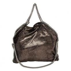 Stella McCartney Black/Silver Faux Suede Small Falabella Tote For Women