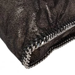Stella McCartney Black/Silver Faux Suede Small Falabella Tote For Women -Stella McCartney Sales luxury women stella mccartney used handbags p617641 009