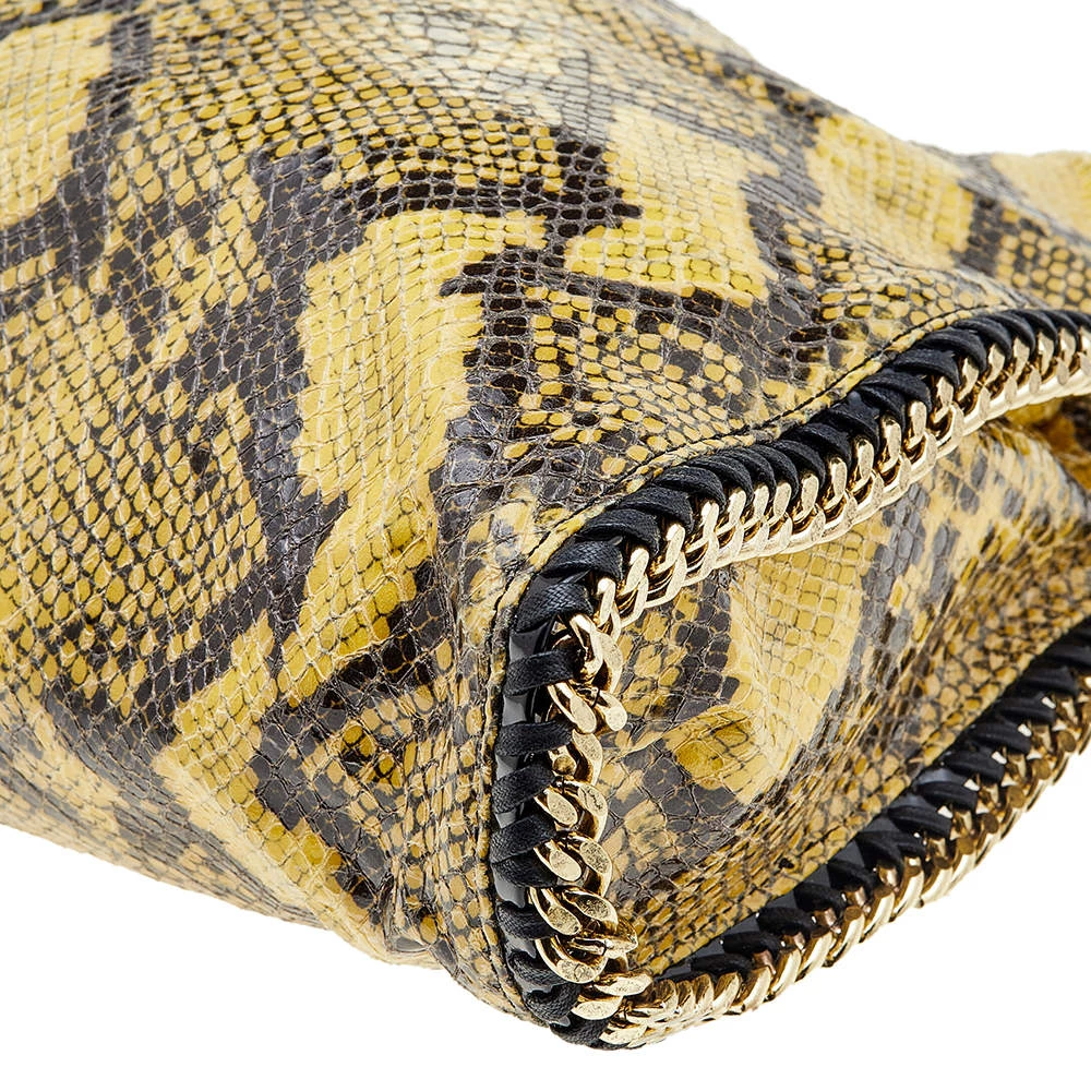 Stella McCartney Yellow/Black Python Effect Faux Leather Falabella Tote For Women 13 Stella McCartney Yellow/Black Python Effect Faux Leather Falabella Tote For Women - Image 11
