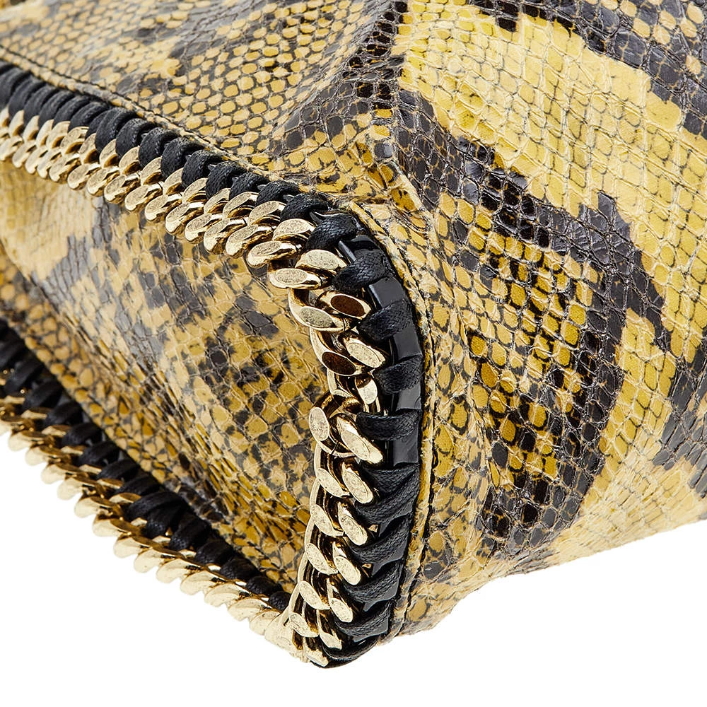 Stella McCartney Yellow/Black Python Effect Faux Leather Falabella Tote For Women 12 Stella McCartney Yellow/Black Python Effect Faux Leather Falabella Tote For Women - Image 10