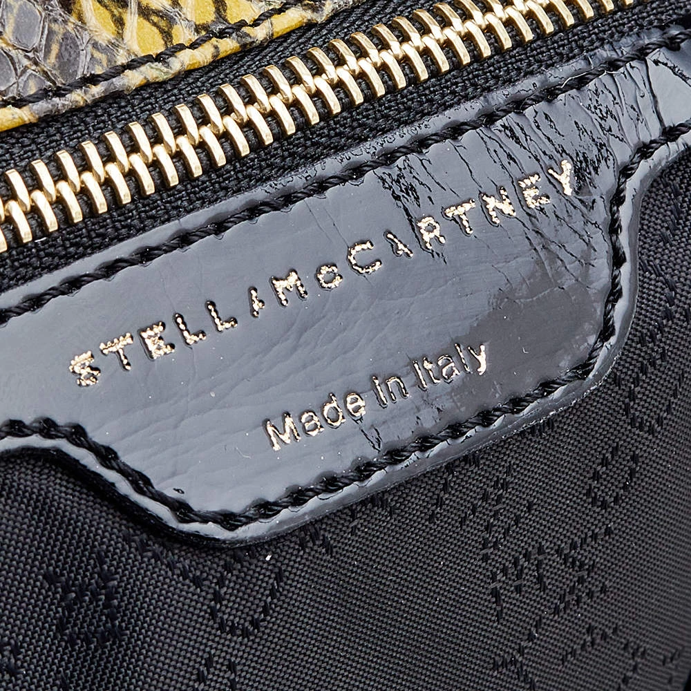 Stella McCartney Yellow/Black Python Effect Faux Leather Falabella Tote For Women 10 Stella McCartney Yellow/Black Python Effect Faux Leather Falabella Tote For Women - Image 8
