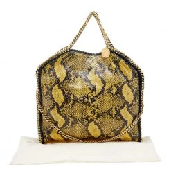 Stella McCartney Yellow/Black Python Effect Faux Leather Falabella Tote For Women 21 Stella McCartney Yellow/Black Python Effect Faux Leather Falabella Tote For Women -Stella McCartney Sales luxury women stella mccartney used handbags p618319 008