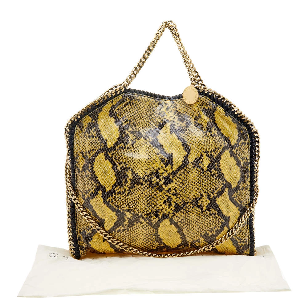 Stella McCartney Yellow/Black Python Effect Faux Leather Falabella Tote For Women 11 Stella McCartney Yellow/Black Python Effect Faux Leather Falabella Tote For Women - Image 9