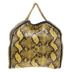 Stella McCartney Yellow/Black Python Effect Faux Leather Falabella Tote For Women 16 Stella McCartney Yellow/Black Python Effect Faux Leather Falabella Tote For Women -Stella McCartney Sales luxury women stella mccartney used handbags p618319 009