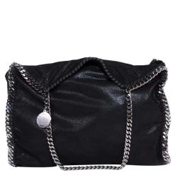 Stella McCartney Black Shaggy Deer Faux Leather Falabella Tote For Women -Stella McCartney Sales luxury women stella mccartney used handbags p62024 006