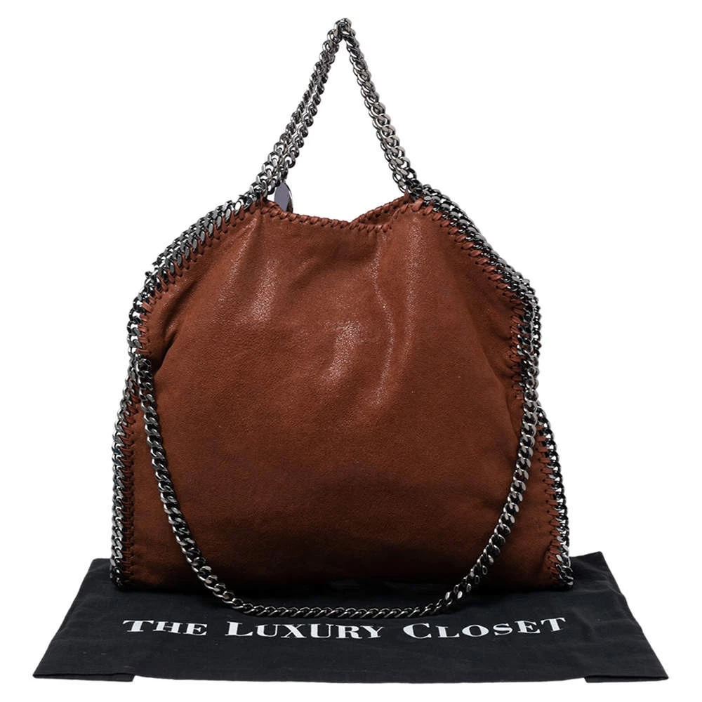 Stella McCartney Brown Faux Suede Falabella Tote For Women 11 Stella McCartney Brown Faux Suede Falabella Tote For Women - Image 9