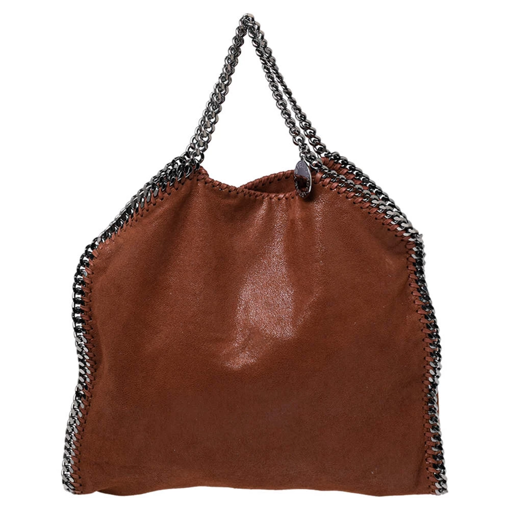 Stella McCartney Brown Faux Suede Falabella Tote For Women 6 Stella McCartney Brown Faux Suede Falabella Tote For Women - Image 4