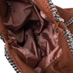 Stella McCartney Brown Faux Suede Falabella Tote For Women 19 Stella McCartney Brown Faux Suede Falabella Tote For Women -Stella McCartney Sales luxury women stella mccartney used handbags p620926 009