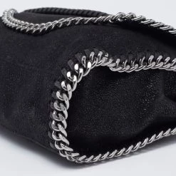 Stella McCartney Black Faux Leather Mini Falabella Crossbody Bag For Women -Stella McCartney Sales luxury women stella mccartney used handbags p621932 004