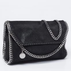 Stella McCartney Black Faux Leather Mini Falabella Crossbody Bag For Women -Stella McCartney Sales luxury women stella mccartney used handbags p621932 008