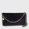 Stella McCartney Black Glitter Velvet Falabella Crossbody Bag For Women -Stella McCartney Sales luxury women stella mccartney used handbags p625395 005