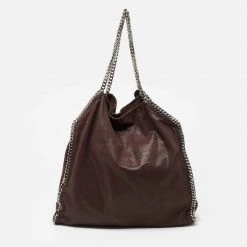 Stella McCartney Dark Brown Faux Leather Falabella Bag For Women