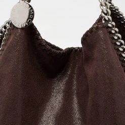 Stella McCartney Dark Brown Faux Leather Falabella Bag For Women -Stella McCartney Sales luxury women stella mccartney used handbags p631033 011