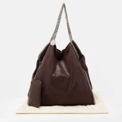Stella McCartney Dark Brown Faux Leather Falabella Bag For Women -Stella McCartney Sales luxury women stella mccartney used handbags p631033 012