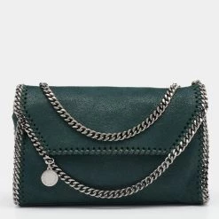 Stella McCartney Green Faux Leather Falabella Crossbody Bag For Women