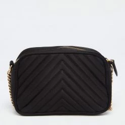 Stella McCartney Black Satin Stella Star Camera Crossbody Bag For Women -Stella McCartney Sales luxury women stella mccartney used handbags p632070 010