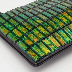 Stella McCartney Black Faux Lizard Embossed Leather Crystal Embellished Wristlet Clutch For Women 22 Stella McCartney Black Faux Lizard Embossed Leather Crystal Embellished Wristlet Clutch For Women -Stella McCartney Sales luxury women stella mccartney used handbags p633901 007