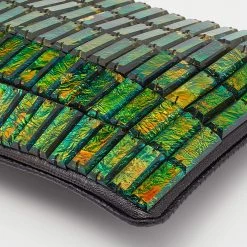 Stella McCartney Black Faux Lizard Embossed Leather Crystal Embellished Wristlet Clutch For Women 23 Stella McCartney Black Faux Lizard Embossed Leather Crystal Embellished Wristlet Clutch For Women -Stella McCartney Sales luxury women stella mccartney used handbags p633901 008