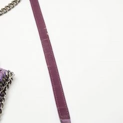 Stella McCartney Purple Faux Suede Falabella Flap Shoulder Bag For Women -Stella McCartney Sales luxury women stella mccartney used handbags p637895 004