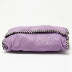 Stella McCartney Purple Faux Suede Falabella Flap Shoulder Bag For Women -Stella McCartney Sales luxury women stella mccartney used handbags p637895 005