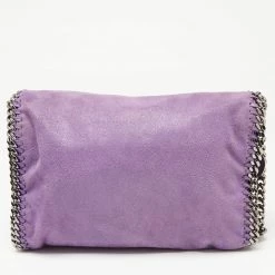 Stella McCartney Purple Faux Suede Falabella Flap Shoulder Bag For Women -Stella McCartney Sales luxury women stella mccartney used handbags p637895 008