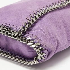 Stella McCartney Purple Faux Suede Falabella Flap Shoulder Bag For Women -Stella McCartney Sales luxury women stella mccartney used handbags p637895 009