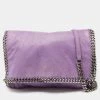Stella McCartney Purple Faux Suede Falabella Flap Shoulder Bag For Women -Stella McCartney Sales luxury women stella mccartney used handbags p637895 011