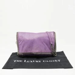 Stella McCartney Purple Faux Suede Falabella Flap Shoulder Bag For Women -Stella McCartney Sales luxury women stella mccartney used handbags p637895 014