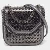 Stella McCartney Metallic Grey Woven Faux Leather Falabella Box Shoulder Bag For Women 1 Stella McCartney Metallic Grey Woven Faux Leather Falabella Box Shoulder Bag For Women -Stella McCartney Sales luxury women stella mccartney used handbags p638465 007