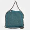 Stella McCartney Metallic Blue Shimmer Fabric Falabella Tote For Women -Stella McCartney Sales luxury women stella mccartney used handbags p640541 004