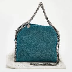 Stella McCartney Metallic Blue Shimmer Fabric Falabella Tote For Women -Stella McCartney Sales luxury women stella mccartney used handbags p640541 007