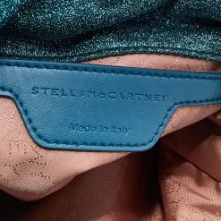Stella McCartney Metallic Blue Shimmer Fabric Falabella Tote For Women -Stella McCartney Sales luxury women stella mccartney used handbags p640541 010