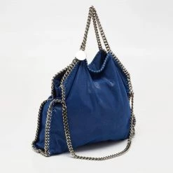 Stella McCartney Blue Faux Suede Falabella Tote For Women -Stella McCartney Sales luxury women stella mccartney used handbags p640588 008