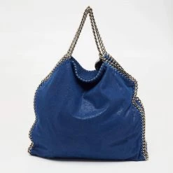 Stella McCartney Blue Faux Suede Falabella Tote For Women -Stella McCartney Sales luxury women stella mccartney used handbags p640588 009
