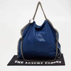 Stella McCartney Blue Faux Suede Falabella Tote For Women -Stella McCartney Sales luxury women stella mccartney used handbags p640588 012
