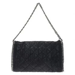 Stella McCartney Black Quilted Faux Leather Falabella Shaggy Deer Flap Bag For Women 20 Stella McCartney Black Quilted Faux Leather Falabella Shaggy Deer Flap Bag For Women -Stella McCartney Sales luxury women stella mccartney used handbags p64118 004