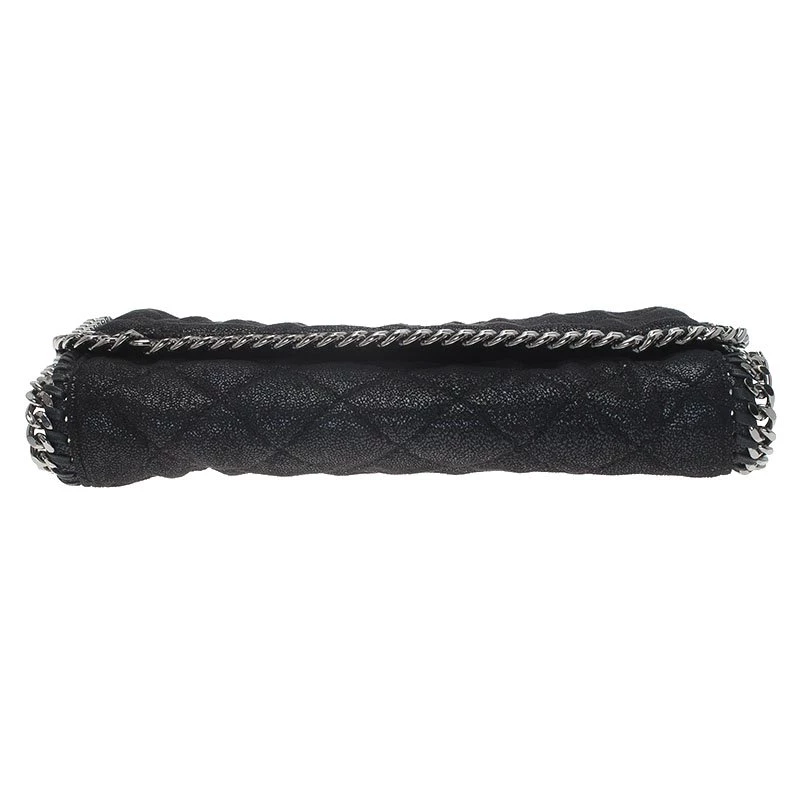 Stella McCartney Black Quilted Faux Leather Falabella Shaggy Deer Flap Bag For Women 7 Stella McCartney Black Quilted Faux Leather Falabella Shaggy Deer Flap Bag For Women - Image 5