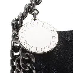 Stella McCartney Black Quilted Faux Leather Falabella Shaggy Deer Flap Bag For Women 22 Stella McCartney Black Quilted Faux Leather Falabella Shaggy Deer Flap Bag For Women -Stella McCartney Sales luxury women stella mccartney used handbags p64118 006