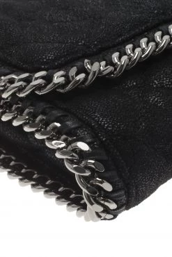 Stella McCartney Black Quilted Faux Leather Falabella Shaggy Deer Flap Bag For Women 27 Stella McCartney Black Quilted Faux Leather Falabella Shaggy Deer Flap Bag For Women -Stella McCartney Sales luxury women stella mccartney used handbags p64118 011