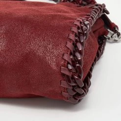 Stella McCartney Red Faux Leather Shaggy Deer Mini Candy Falabella Tote For Women -Stella McCartney Sales luxury women stella mccartney used handbags p641982 003
